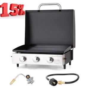 29" Portable 3-Burner Camping Propane Griddle