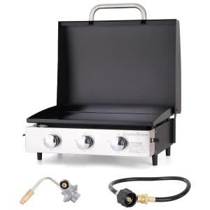 29" Portable 3-Burner Camping Propane Griddle