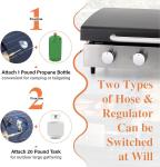 29" Portable 3-Burner Camping Propane Griddle