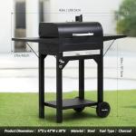 MASTER COOK Heavy-Duty Charcoal Grill with Side Tables