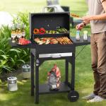 MASTER COOK Heavy-Duty Charcoal Grill with Side Tables