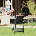 Royal Gourmet 30-Inch Charcoal Grill with Side Table