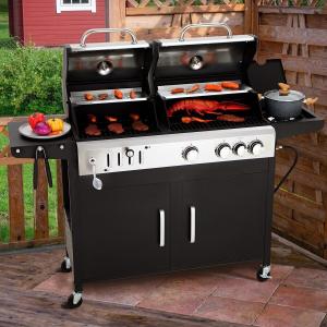 Dual Fuel BBQ Grill: Propane & Charcoal Combo