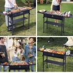 Portable Charcoal Grill with Side Table and Carry Bag