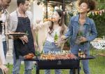 Portable Charcoal Grill with Side Table and Carry Bag