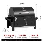 Royal Gourmet Portable Charcoal Grill with Side Handles