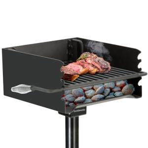 Heavy Duty In-Ground Charcoal Grill with Swivel