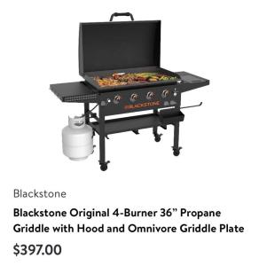 Blackstone 36” 4-Burner Propane Griddle with Hood