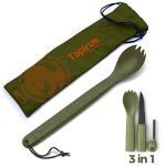 Tapirus Tactical Green Spork Knife and Fire Starter