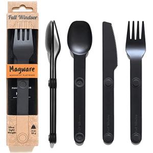 Magware Magnetic Portable Flatware Set - Charcoal Black