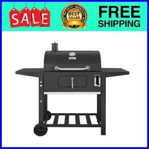 Royal Gourmet 24" Barrel Charcoal Grill with Shelves
