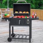 Royal Gourmet 24" Barrel Charcoal Grill with Shelves