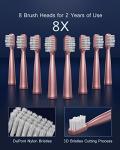 Sonic Electric Toothbrush with 8 Brush Heads, Pink