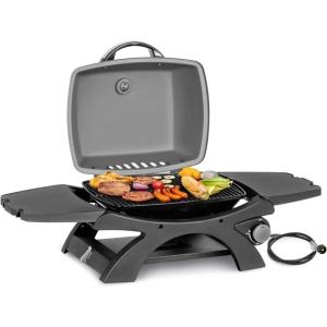 Portable 11500 BTU Tabletop Gas Grill with Shelves