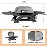 Portable 11500 BTU Tabletop Gas Grill with Shelves