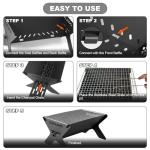 Odoland Portable Camping Fire Pit and Grill