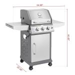 Royal Gourmet 3-Burner Propane Grill with Side Tables