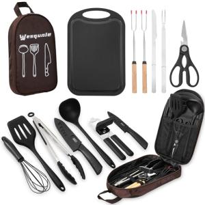 Portable Camping Cookware and Utensils Set