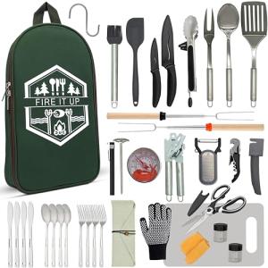 BOMKI Outdoor Grilling Utensils Set - Green