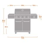 Monument Grills 4-Burner Propane Gas Grill with Side Burner