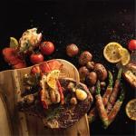 Koa Wood Grill Board with Legs for Easy Chopping