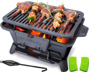 Portable Japanese Charcoal Yakitori Grill - Cast Iron