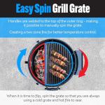 EasySpin Charcoal Grill Cooking Grate for Weber