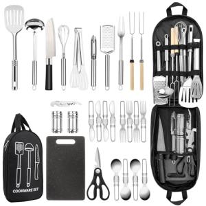 28-Piece Stainless Steel Camping Grill Tool Set