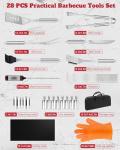 28-Piece Stainless Steel BBQ Grill Tool Set