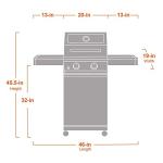 Monument 2-Burner Stainless Steel Gas Grill with LED