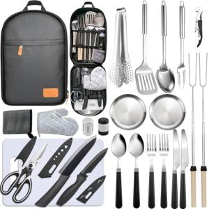 24-Piece Camping Cooking and Grilling Set