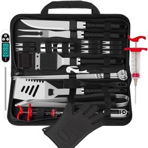 26-Piece BBQ Accessories Set with Heavy Duty Tools