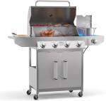 4 Burner Stainless Steel Propane Grill with Side Burner