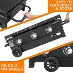 SKOK 31.5" Foldable Gas Griddle with Side Shelves