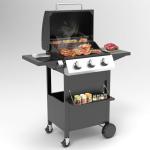 3-Burner Portable Gas Grill with Cast Iron Grates