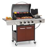 MFSTUDIO 4-Burner Gas BBQ Grill - Dark Red