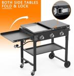 SKOK 31.5" Foldable Gas Griddle with Side Shelves