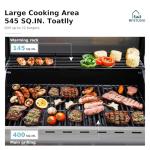 MFSTUDIO 4-Burner Gas BBQ Grill - Dark Red