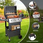 3-Burner Portable Gas Grill with Cast Iron Grates