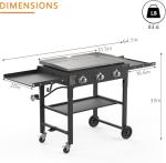 SKOK 31.5" Foldable Gas Griddle with Side Shelves