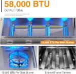 4 Burner Stainless Steel Propane Grill with Side Burner