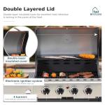 MFSTUDIO 4-Burner Gas BBQ Grill - Dark Red