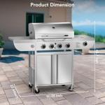 Electactic Heavy-Duty 4-Burner Gas Grill
