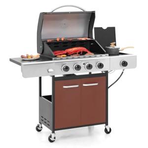 4-Burner Propane Gas BBQ Grill with Side Burner