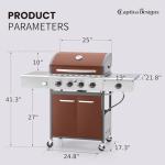 4-Burner Propane Gas BBQ Grill with Side Burner