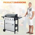 HUGROVE 4-Burner Propane Gas BBQ Grill