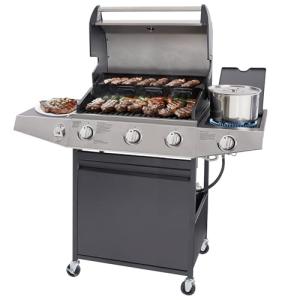 Unovivy 3-Burner Gas Grill with Side Burner