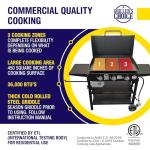 Gas Griddle with Hinged Hood and Wind Guards