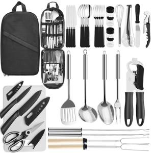 32-Piece Camping Kitchen Utensils Set