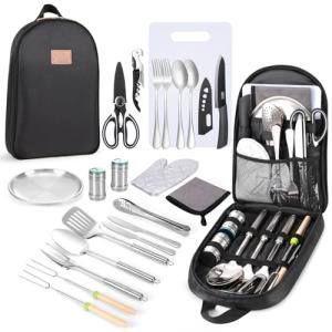 Camping Cooking Utensils Set for Outdoor Grilling